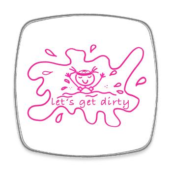 Mud run - Square fridge magnet - white - Front