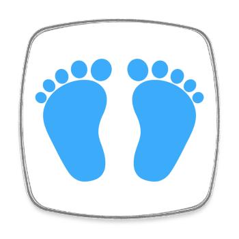 Babyfüße Geburt Schwangerschaft Junge Sohn Blau - Viereckiger Kühlschrankmagnet - Weiß - Vorne