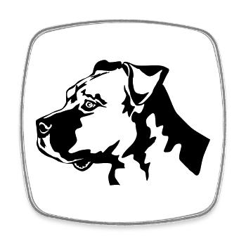American Staffordshire Terrier Kopf - Viereckiger Kühlschrankmagnet - Weiß - Vorne