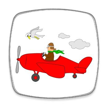 Flugzeug Pilot - Viereckiger Kühlschrankmagnet - Weiß - Vorne