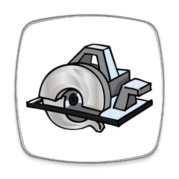 Kreissäge | circular saw - Viereckiger Kühlschrankmagnet - Weiß - Vorne