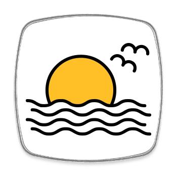 Sonnenuntergang - Viereckiger Kühlschrankmagnet - Weiß - Vorne
