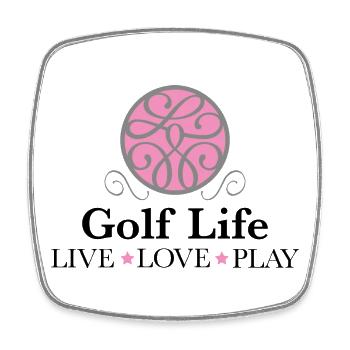 Golf T-Shirt - Viereckiger Kühlschrankmagnet - Weiß - Vorne