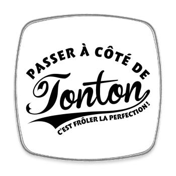 Tonton Perfection - Magnet carré - blanc - Devant
