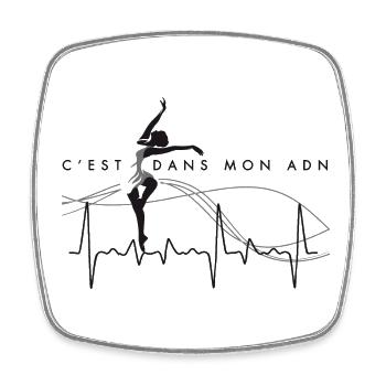 T-shirt Ballet Classique - C'est dans mon ADN Pro - Magnet carré - blanc - Devant