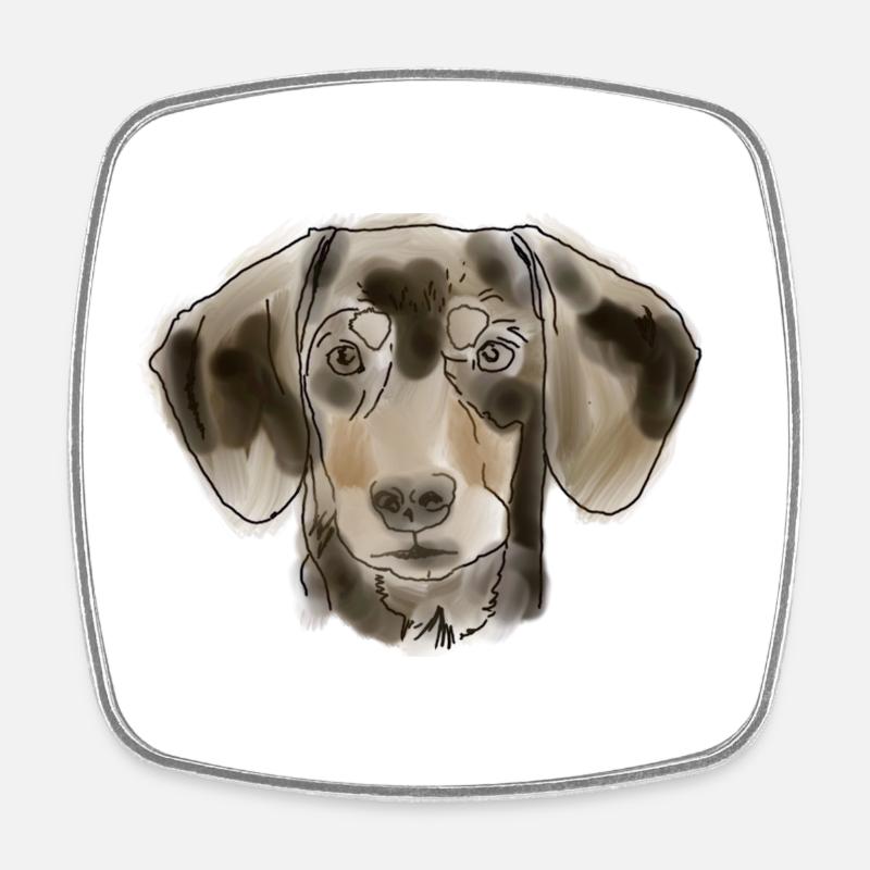 Dachshund - Square fridge magnet - white