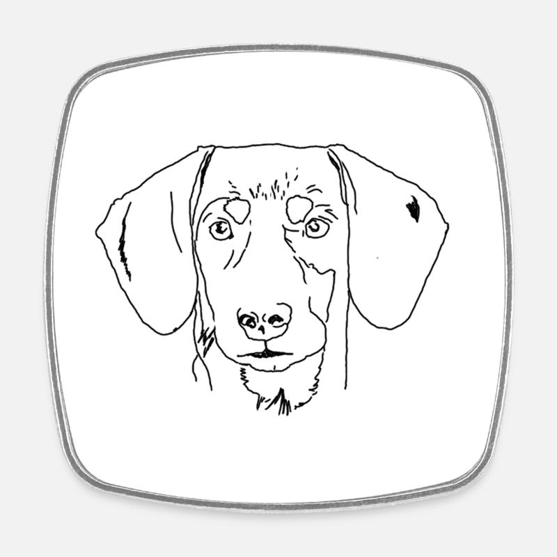 Dachshund - Square fridge magnet - white
