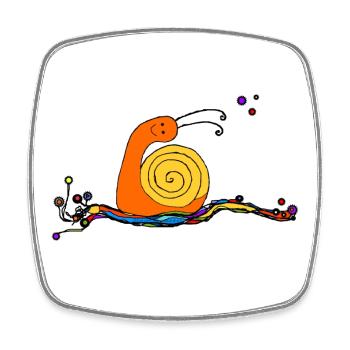 Snail... Today I'm putting out my feelers - Square fridge magnet - white - Front