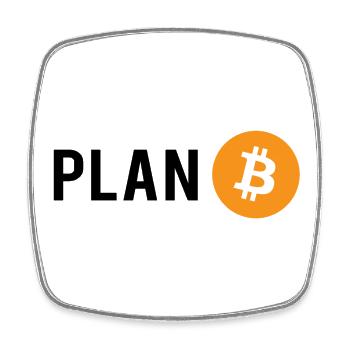 Plan B - Plan Bitcoin - Viereckiger Kühlschrankmagnet - Weiß - Vorne