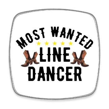 Most Wanted Line Dancer - Viereckiger Kühlschrankmagnet - Weiß - Vorne