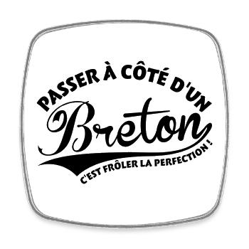 Breton Perfection - Magnet carré - blanc - Devant