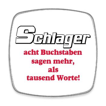 Schlager Party , Schlager Musik , Schlager Worte - Viereckiger Kühlschrankmagnet - Weiß - Vorne