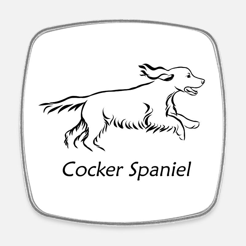Cocker spaniel - Square fridge magnet - white