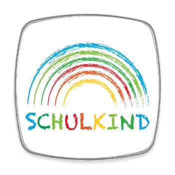 Schulkind Regenbogen Geschenk Einschulung - Viereckiger Kühlschrankmagnet - Weiß - Vorne