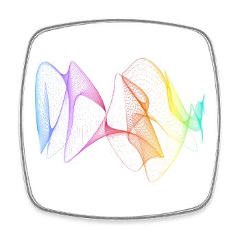Lignes abstraites Design 01 - Magnet carré - blanc - Devant