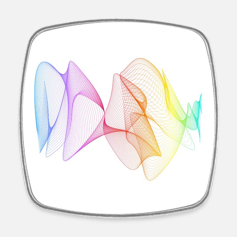 Abstract Lines Design 01 - Square fridge magnet - white