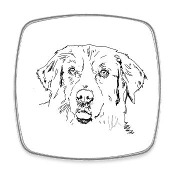 Golden Retrievers - Square fridge magnet - white - Front