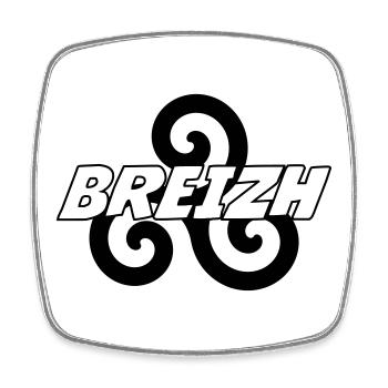 Breizh - Bretagne - BZH - Viereckiger Kühlschrankmagnet - Weiß - Vorne