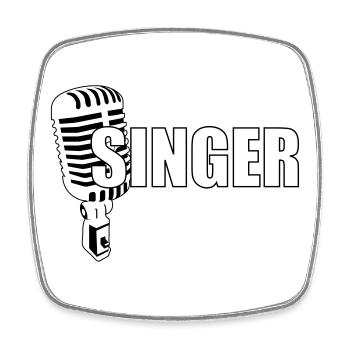 Singer - Music - Square fridge magnet - white - Front