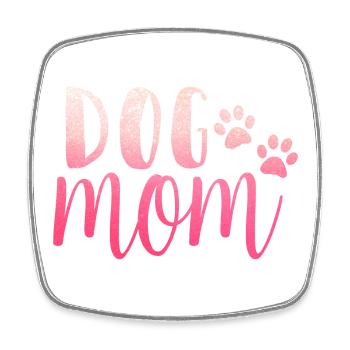 Dog mom - Square fridge magnet - white - Front
