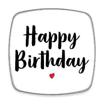 Happy birthday heart birthday gift - Square fridge magnet - white - Front