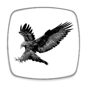 Aigle - Magnet carré - blanc - Devant