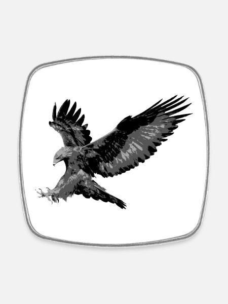 Adler - Viereckiger Kühlschrankmagnet - Weiß