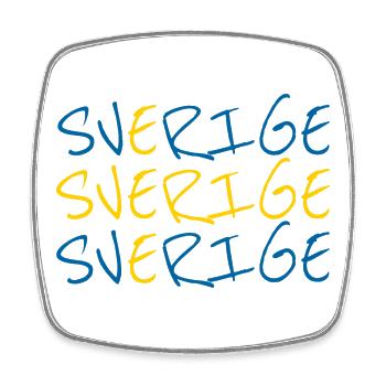 Sverige Lettrage Drapeau Suède Design - Magnet carré - blanc - Devant