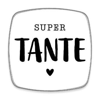Super Tante mit Herz - Viereckiger Kühlschrankmagnet - Weiß - Vorne