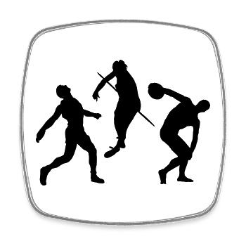 Leichtathletik - Viereckiger Kühlschrankmagnet - Weiß - Vorne