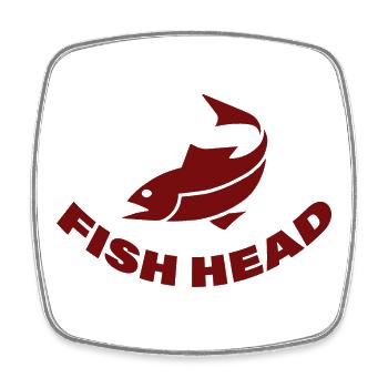 FISH HEAD - Viereckiger Kühlschrankmagnet - Weiß - Vorne