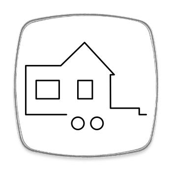 Petite maison - Magnet carré - blanc - Devant