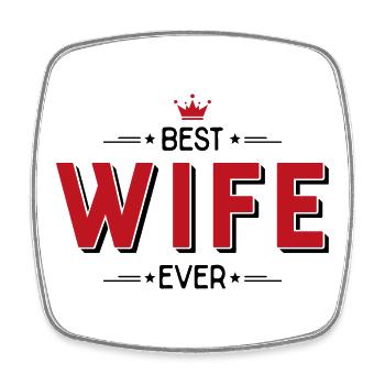 wife - Square fridge magnet - white - Front
