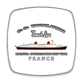 CRUISE SHIP FRANCE - Square fridge magnet - white - Front