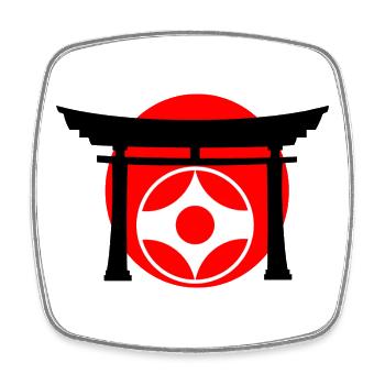 Kyokushin kanku sign in Torii - Square fridge magnet - white - Front