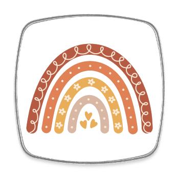 Boho Regenbogen - Viereckiger Kühlschrankmagnet - Weiß - Vorne