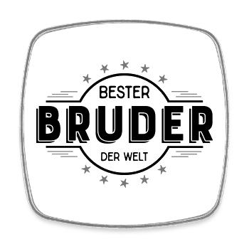 bruder - Viereckiger Kühlschrankmagnet - Weiß - Vorne