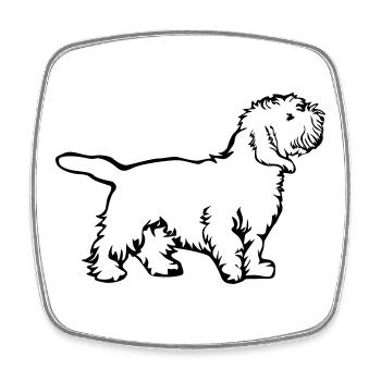 Petit Basset Griffon Vendéen - Magnet carré - blanc - Devant