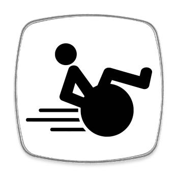 Wheelie avec fauteuil roulant représente l’agilité * - Magnet carré - blanc - Devant