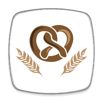 grain baker bakery symbol wheat icon vector - Square fridge magnet - white - Front