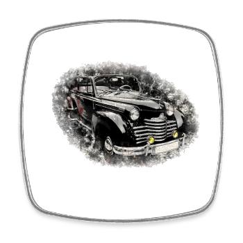 Nostalgic Old American Dream Car - Square fridge magnet - white - Front