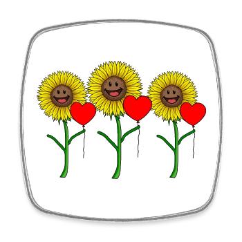 Congratulations birthday gift flower - Square fridge magnet - white - Front