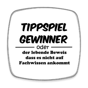 Tippspiel Gewinner - Fachwissen überbewertet - Viereckiger Kühlschrankmagnet - Weiß - Vorne