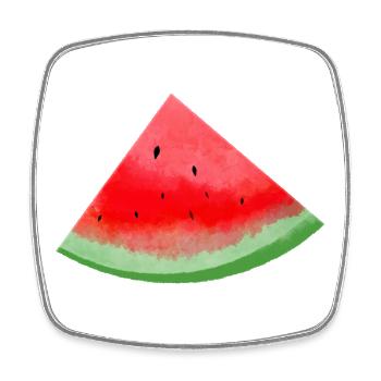 Wassermelonen Stück Aquarell - Viereckiger Kühlschrankmagnet - Weiß - Vorne