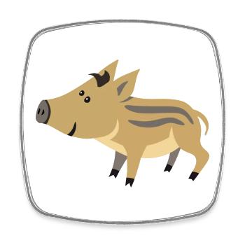 Cute wild boar baby – cute illustration - Square fridge magnet - white - Front