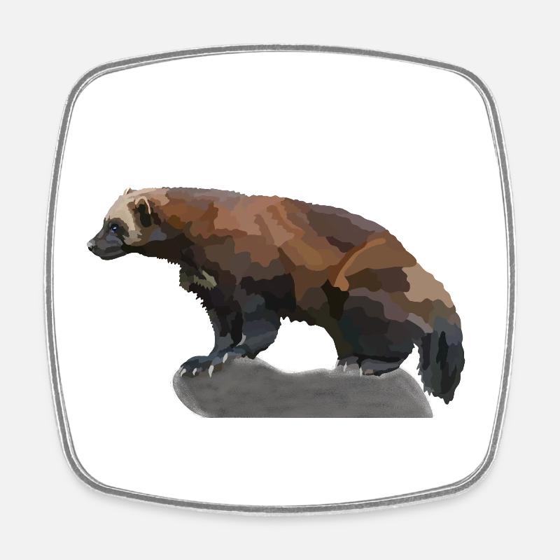 Verena, the wolverine - Square fridge magnet - white