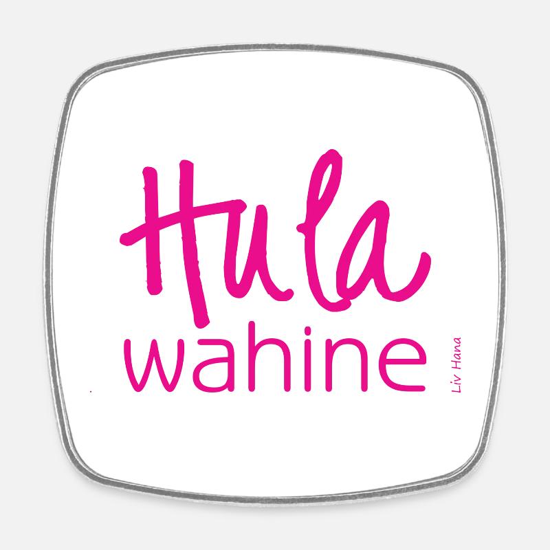 Hula wahine - Square fridge magnet - white