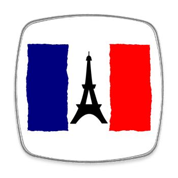 SOCCER. SPORT. FRANCE. CHAMPION. BLUE WHITE RED - Square fridge magnet - white - Front