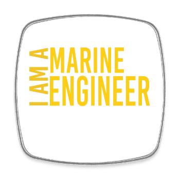 Devise de l’ingénieur maritime - Magnet carré - blanc - Devant