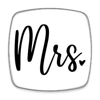 Mrs. Design Heiraten Hochzeit - Viereckiger Kühlschrankmagnet - Weiß - Vorne